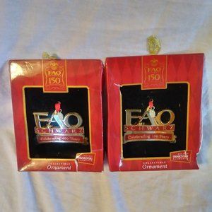 FAO Schwarz 150 Years Collectible Ornament X2 NEW